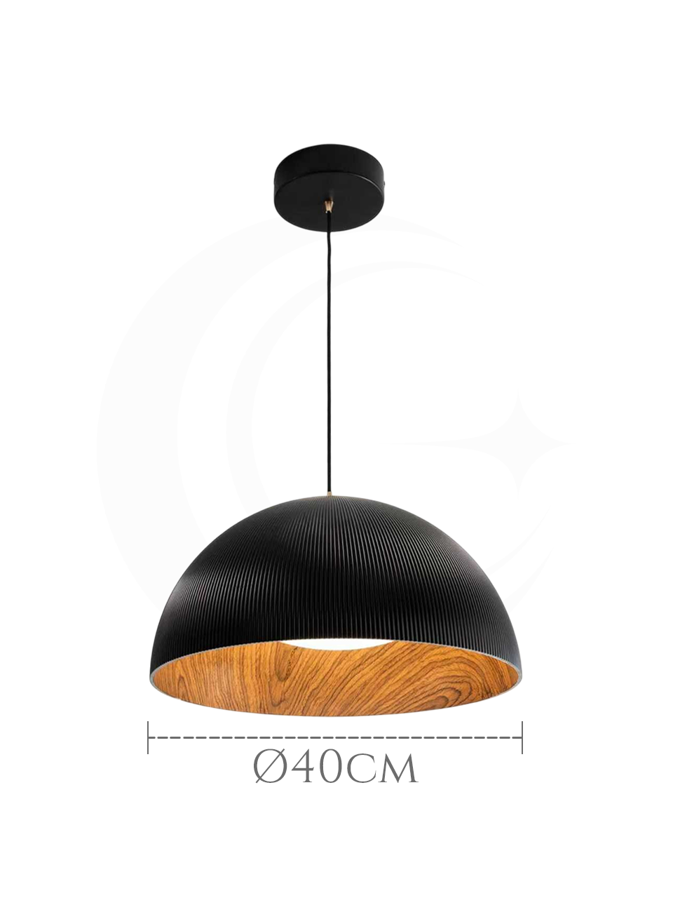 Lustre Pendente LED Preto Acrilico 40cm Bivolt para Quarto, Sala de Estar, Jantar e cozinha